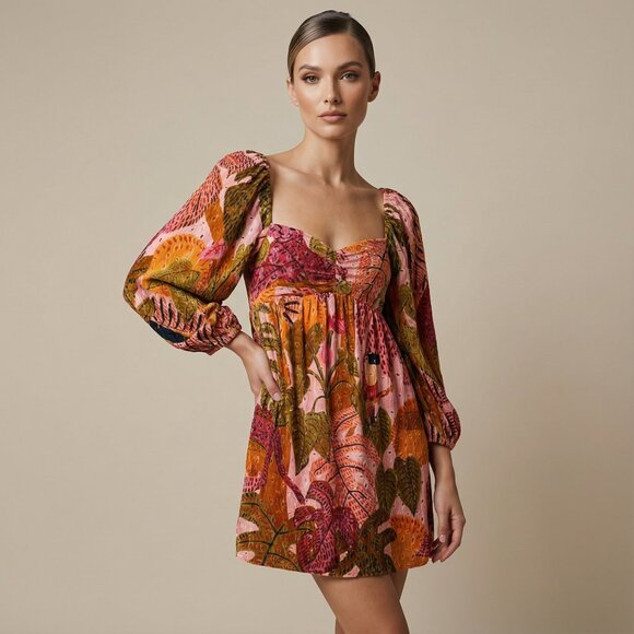 $168 Anthropologie KOURT Multicolor Bohemian eyelet mini dress M 100% cotton - Picture 12 of 12